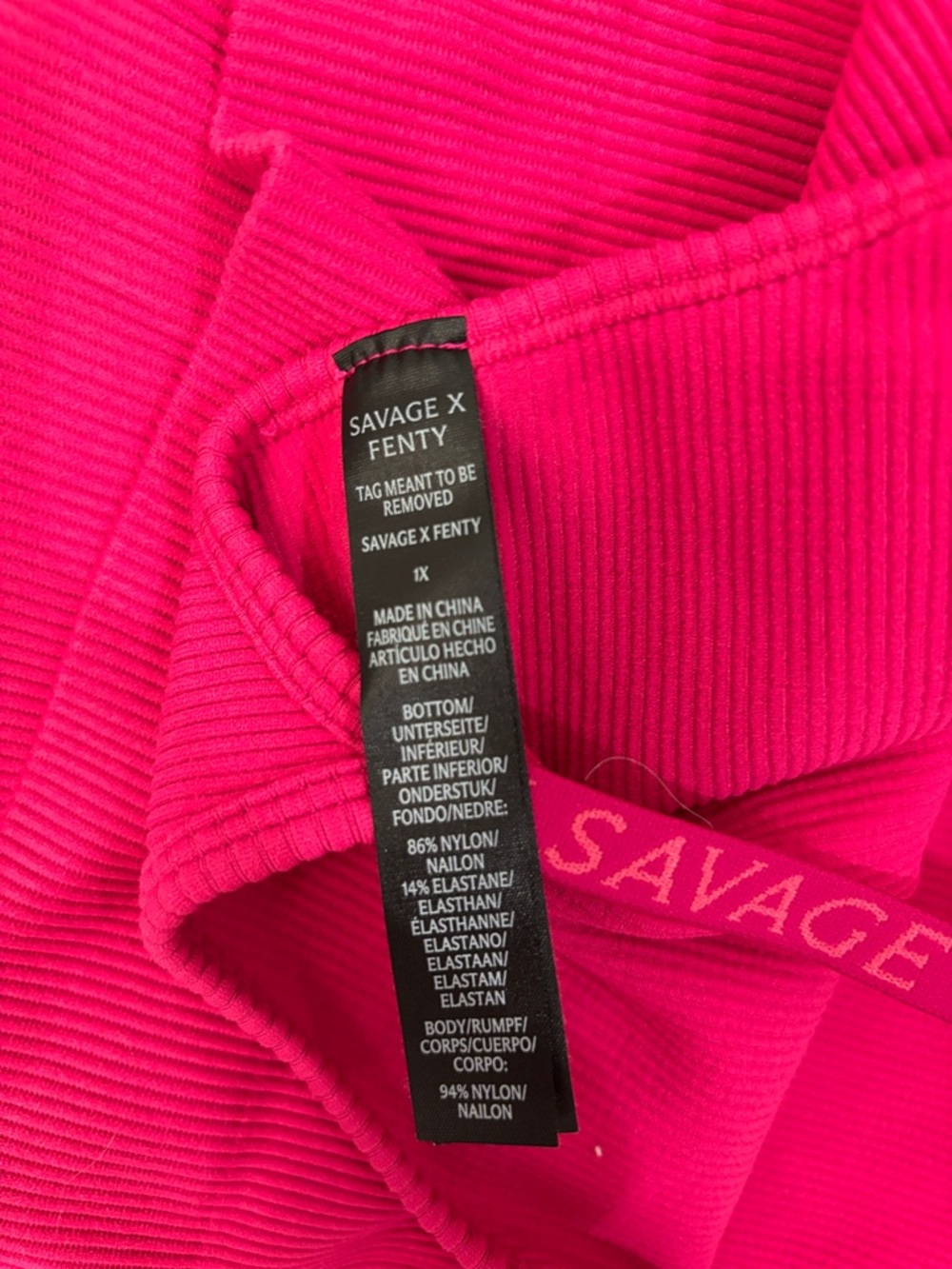 Savage X Fenty Bright Pink Ribbed Cropped Tank - Picture 3 of 3